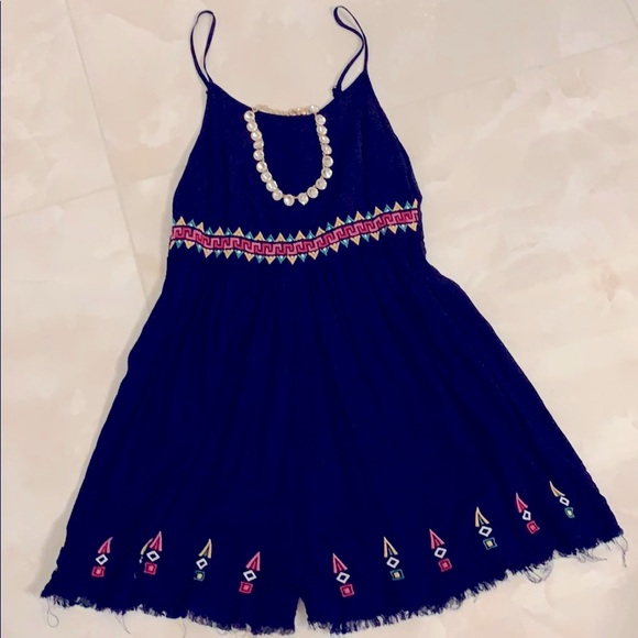 💯✅ AUTHENTIC TOPSHOP EMBROIDER ROMPER FRAYED TRIM - Picture 3 of 10